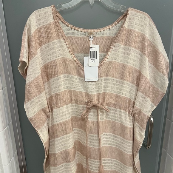 NWT Camila Beige Stripe 100% Organic Cotton Kaftan - Picture 3 of 8